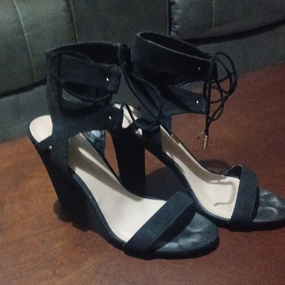 Mix No. 6 Black Strappy Heels